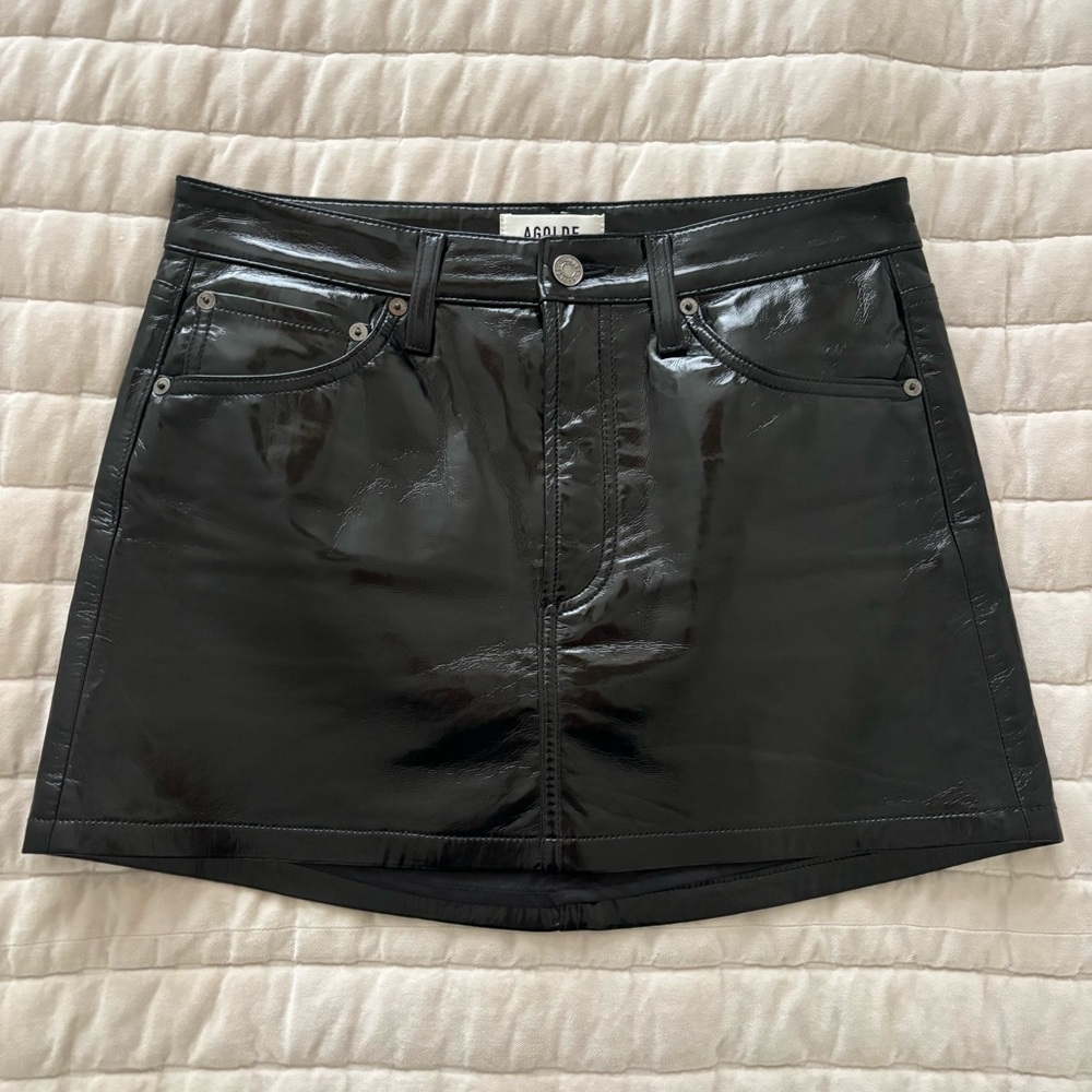 AGOLDE ‘Liv’ Patent Leather Mini Skirt